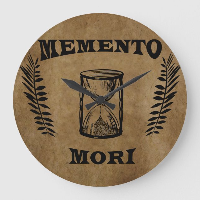 Relógio Grande Frase em Latim - Aproveite o Dia - Memento Mori  (Frente)