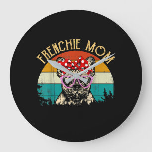 Relógio Grande Frenchie Mãe Gift Vintage Estilo de Retro Buldogu
