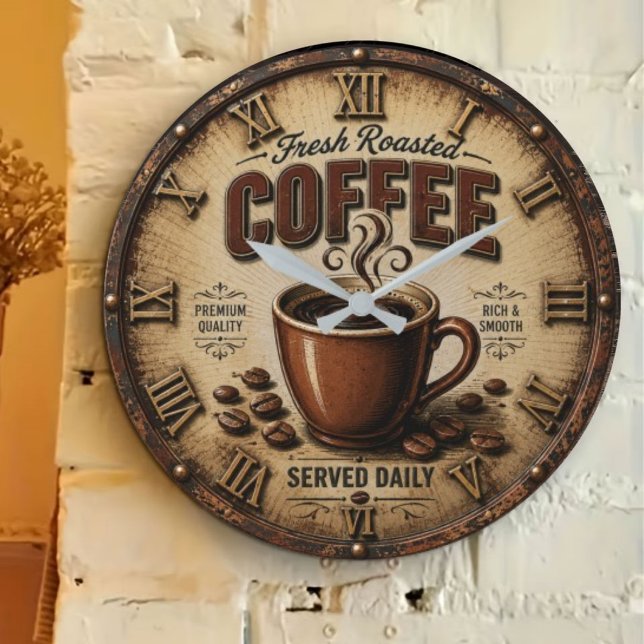 Relógio Grande Fresh Roasted Coffee (Criador carregado)
