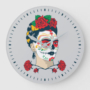 Relógio Grande Frida Kahlo   EL Día de los Muertos