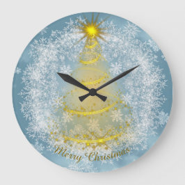 Relógio Grande Frost & Glow Holiday Clock – Snowflake Wall Clock