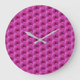 Relógio Grande Fuchsia Ranunculus - Design Floral Moderna