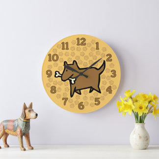 Relógio Grande Fun Cartoon Dog Wall Clock