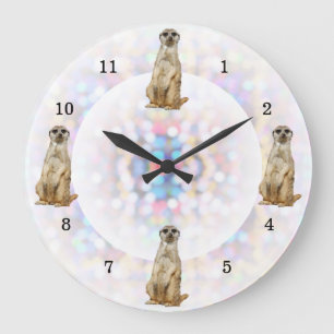 Relógio Grande Fundo das luzes brilhantes do Meerkat