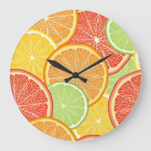 Relógio Grande Fundo de toranja e abstrato laranja.