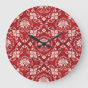 Relógio Grande Fundo espiral chinês vermelho.