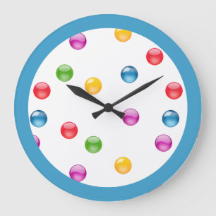 Relógio Grande Fundo Multicolor Polkadot Confetti DIY