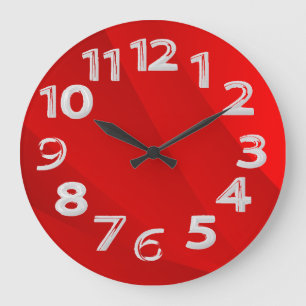 Relógio Grande Fundo vermelho simples
