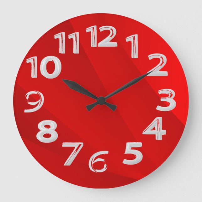 Relógio Grande Fundo vermelho simples (Frente)