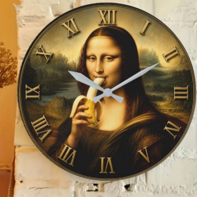 Relógio Grande Funny Banana Mona Lisa  (Criador carregado)