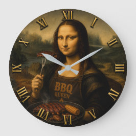 Relógio Grande Funny BBQ Mona Lisa