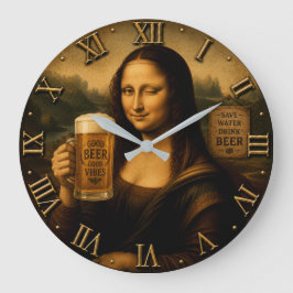 Relógio Grande Funny Beer Mona Lisa 