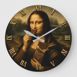 Relógio Grande Funny Chocolate Mona Lisa