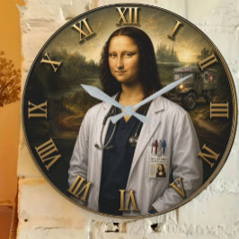 Relógio Grande Funny Doctor Mona Lisa