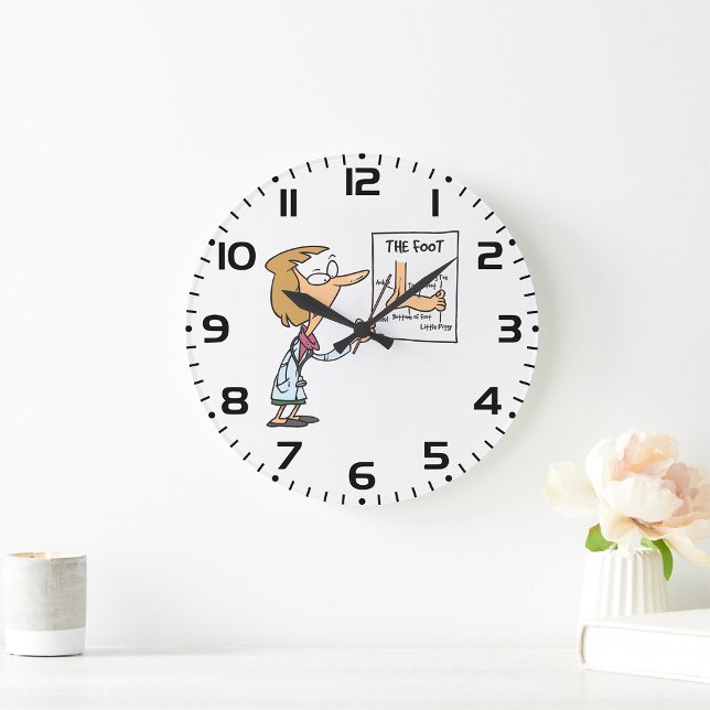 Relógio Grande Funny Doctor Teaching Foot Anatomy (Criador carregado)