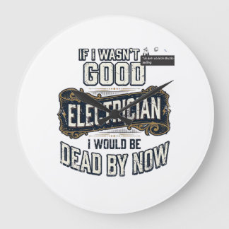 Relógio Grande Funny Electrician Vintage Engraving Quote Design