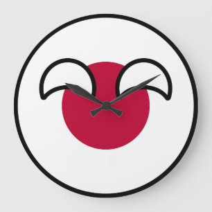 Relógio Grande Funny Geeky Japan Countryball Flag
