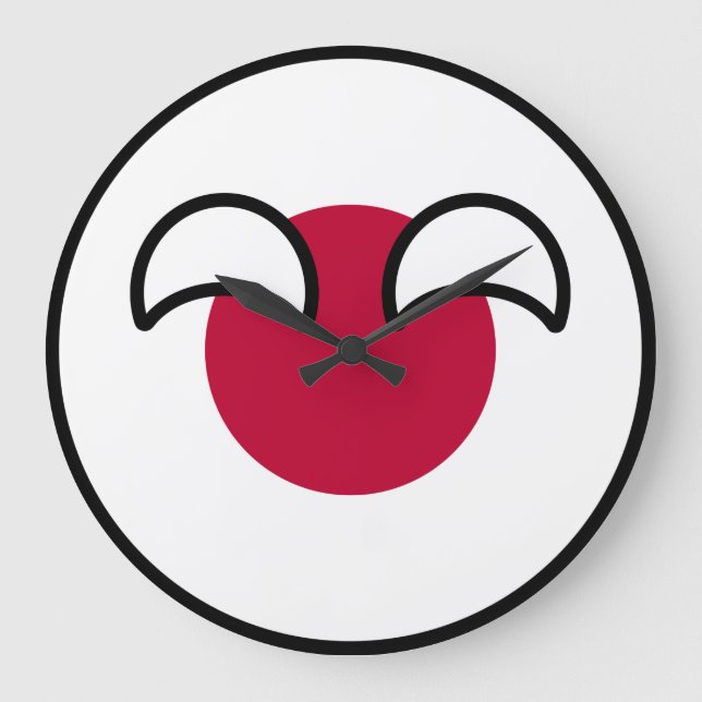 Relógio Grande Funny Geeky Japan Countryball Flag (Frente)