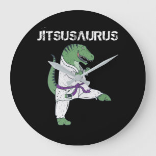 Relógio Grande Funny Jujitsu, T-Rex Jiu Jitsu Black Belt presente
