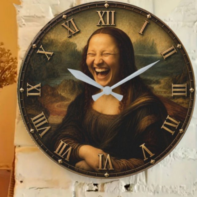 Relógio Grande Funny Laughing Mona Lisa Hilarious Renaissance Art (Criador carregado)