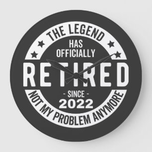 Relógio Grande funny retirement, retired, retired firefighter, re