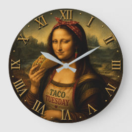 Relógio Grande Funny Taco Mona Lisa 