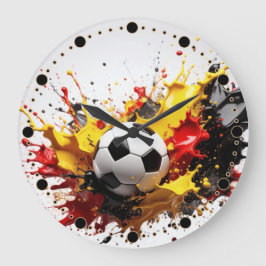 Relógio Grande Fussball fällt in die Farben Rot Gelb Schwarz