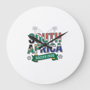 Relógio Grande Futebol da África do Sul 2026 Futebol Bold Tipogra