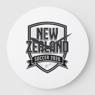 Relógio Grande Futebol da Nova Zelândia 2026 Futebol Bold Tipogra