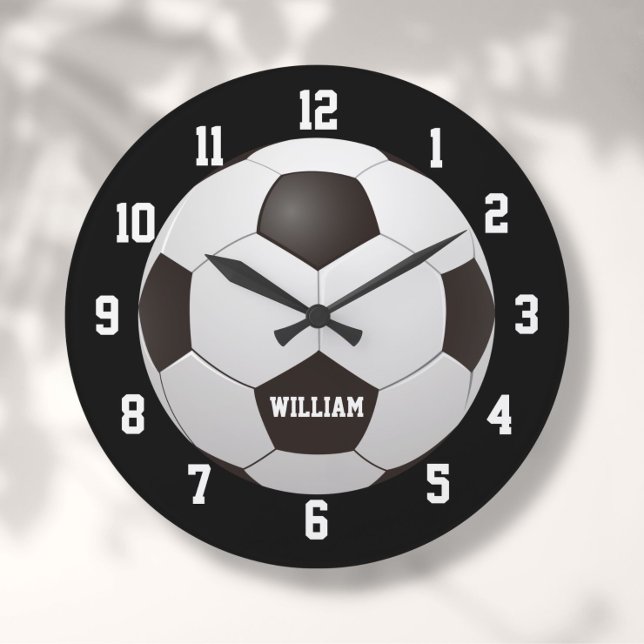 Relógio Grande Futebol Futebol Nome Personalizado (Criador carregado)