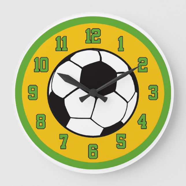 Relógio Grande Futebol verde e Dourado (Frente)