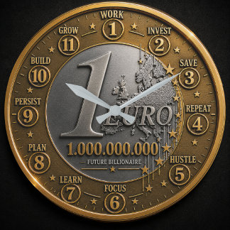 Relógio Grande Future Billionaire Euro Coin