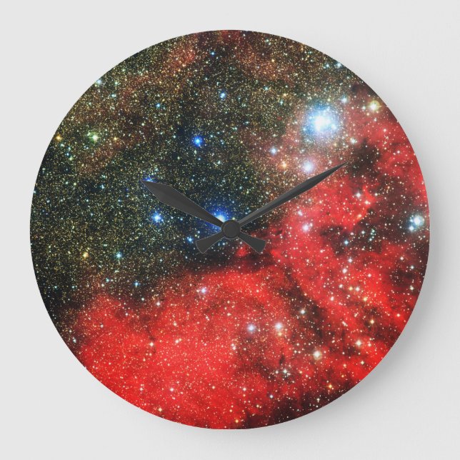 Relógio Grande Galáxia Dourada de queda (Frente)