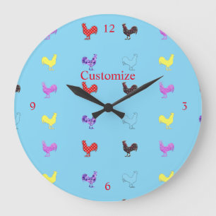 Relógio Grande Galinha Hens Thunder_Cove 