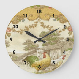 Relógio Grande Galo Nacional Francês Hen Chicken Coop Clock