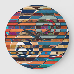 Relógio Grande Gamas Geométricas Coloridas, Abstrato