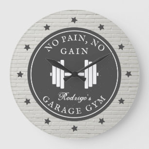 Relógio Grande Garage Home Gym Workout Malhação Barbell Nome do