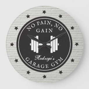 Relógio Grande Garage Home Gym Workout Malhação Barbell Nome do