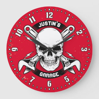 Relógio Grande Garage Tools Man Cave Personalizable Retro-Style