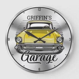 Relógio Grande Garagem Clássica Americana do NOME Personalizado