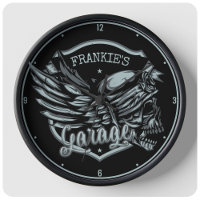 Garagem de motocicleta do Biker de NOME Personaliz