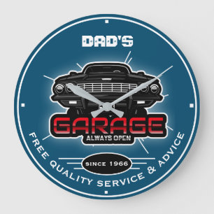 Relógio Grande Garagem do pai ou qualquer nome sempre aberto no o