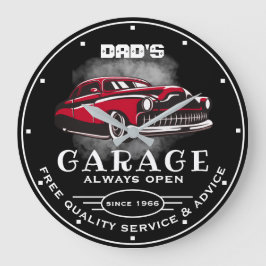 Relógio Grande Garagem do pai Qualquer Nome Sempre Abrir Slogan B