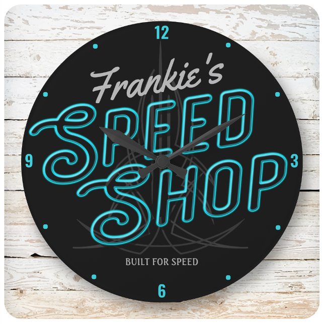 Relógio Grande Garagem Personalizada de Compro de Velocidade Neon (Criador carregado)