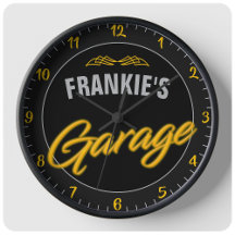 Garagem Personalizada do Biker de Estilo Neon Retr