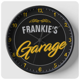 Relógio Grande Garagem Personalizada do Biker de Estilo Neon Retr