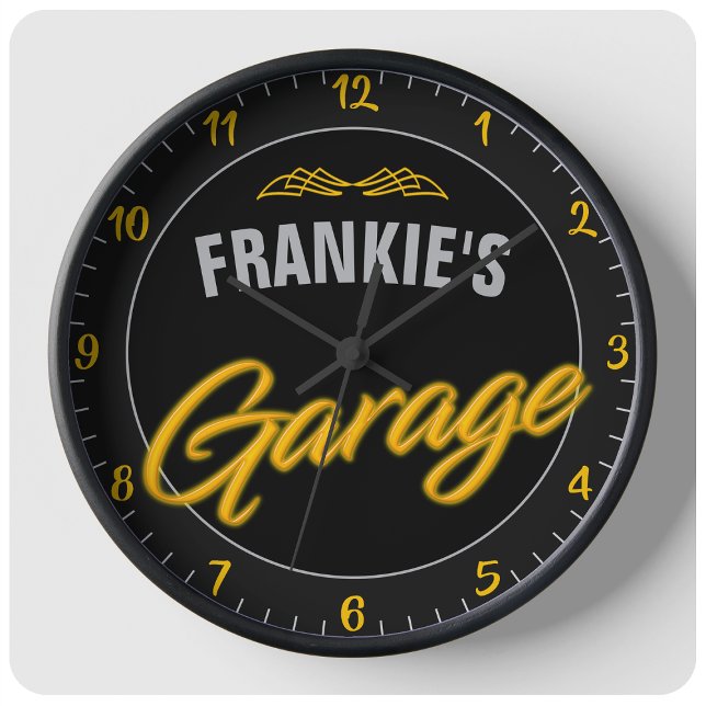 Relógio Grande Garagem Personalizada do Biker de Estilo Neon Retr (Criador carregado)
