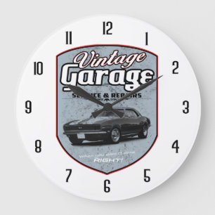 Relógio Grande Garagem retro de Camaro do vintage