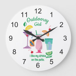 Relógio Grande Garota do Caçador Glampers Cocktails