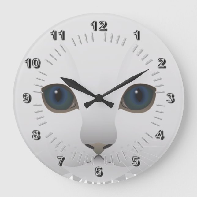 Relógio Grande Gatinho olhos azuis (Frente)